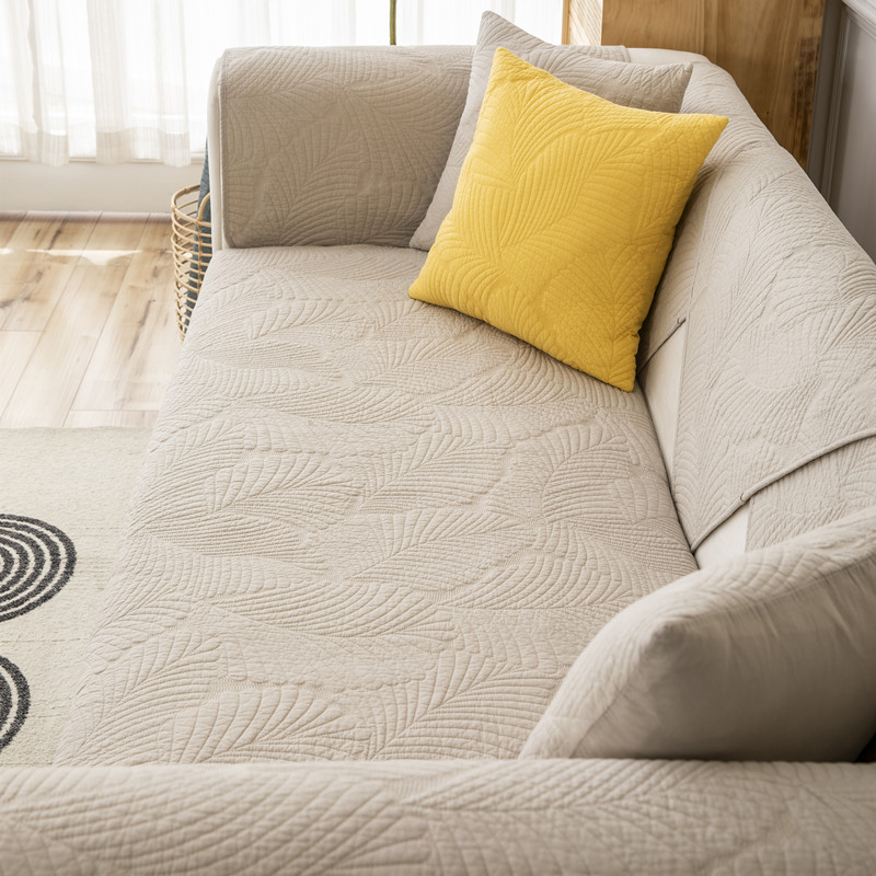 绗缝韩式风绣花素色飘窗沙发巾