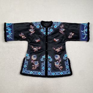 重工刺绣棉服毛边对开轻奢外套 新款 云饰图腾原创新中式 国风女装