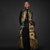 云饰图腾原创设计女装 长款 马夹民族风手工绣盘金绣盘龙真丝长背心