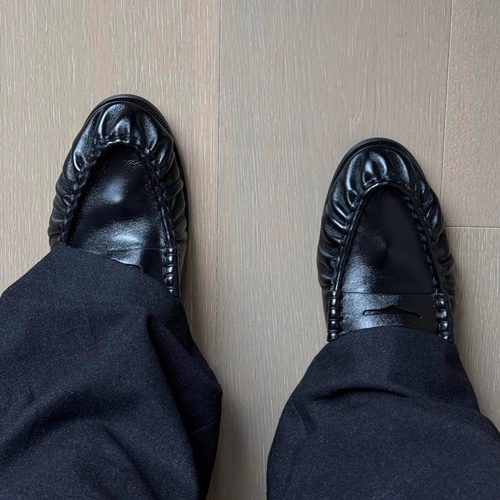 暗黑复古褶皱鳗鱼乐福鞋豆豆鞋男