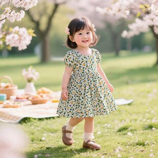 新款女童儿童公主裙连衣裙学院风2025夏季网红裙子小女孩洋气中童