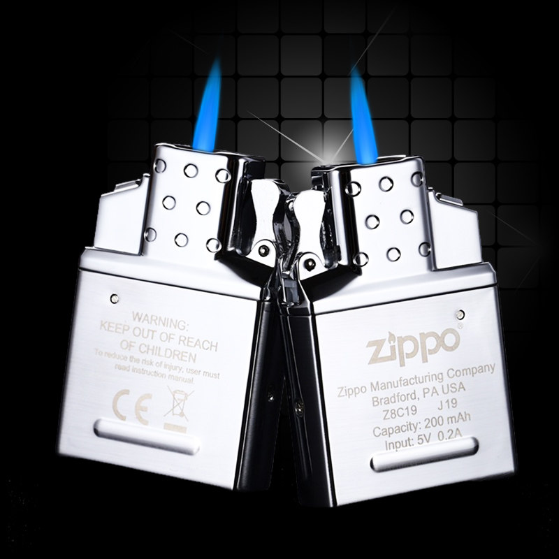 zippo打火机充电充气内胆原装正版新型便携内胆蓝色火焰电弧创意