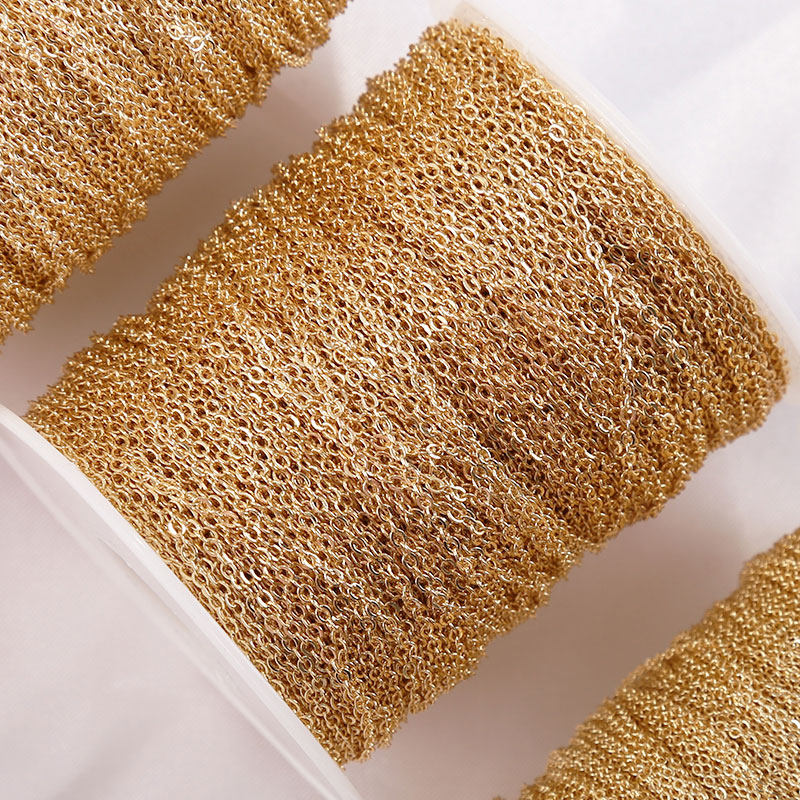 14K GOLD-FILLED CHAIN EARRINGS O-CHAIN EXTENSION NECKLACE BRACELET TASSELS ACCESSORIES MATERIALS HANDMADE DIY CROSS CHAIN ORNAMENTS