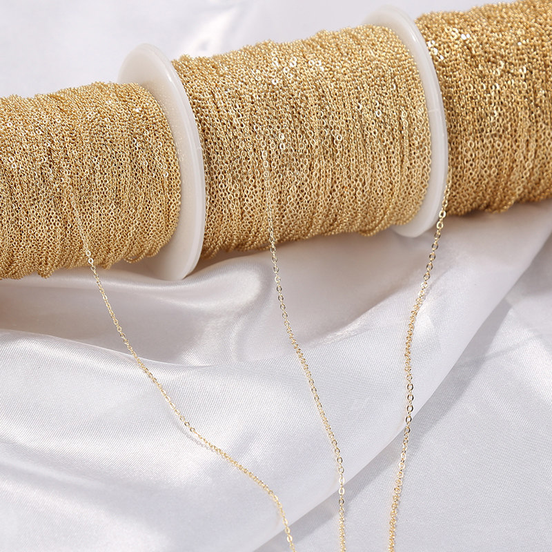 14K GOLD-FILLED CHAIN EARRINGS O-CHAIN EXTENSION NECKLACE BRACELET TASSELS ACCESSORIES MATERIALS HANDMADE DIY CROSS CHAIN ORNAMENTS