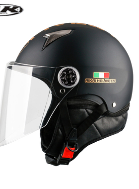 AK头盔电动摩托车女士秋冬保暖围脖可拆洗安全帽轻便式四季男半盔