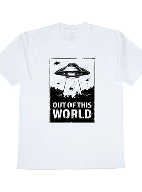 原创UFO飞碟不明飞行物 罗斯威尔 51区高品质OVERSIZE重磅纯棉T恤