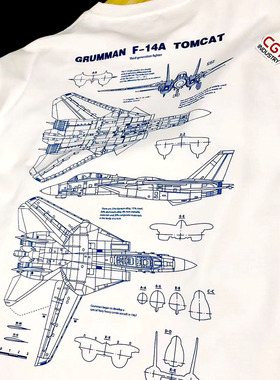TOPGUN F14雄猫战机 壮志凌云纪念军旅高品质圆领短袖T恤