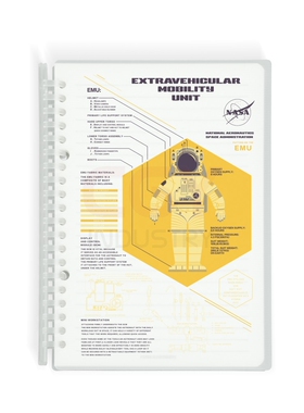 NASA创意简约透明PP活页本不硌手可拆卸线圈本ins硬面抄定制图案