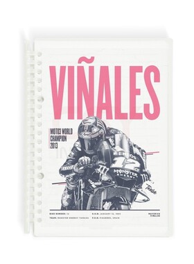 原创复古摩托MOTOGP赛车简约透明PP活页本可拆卸INS线圈本硬面抄