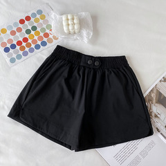 Real price ~ 2021 new Korean elastic waist versatile thin wide leg pants casual pants student shorts female