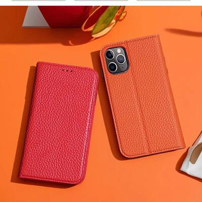 wuto适用iPhone7/8皮套荔枝纹手机壳i7高档大牌8P头层牛皮i8苹果8plus翻盖真皮奢华7p保护套防摔男女带挂绳子