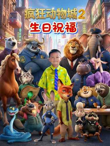 疯狂动物城2生日祝福视频制作投屏剪辑接单代做特效企业宣传片