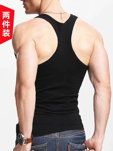 Хлопковая спортивная майка, эластичный жилет для спортзала, в обтяжку