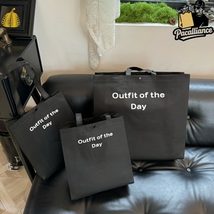 环保袋定制 包装 服装 店黑色无纺布袋加厚特大号购物手提袋衣服冬款