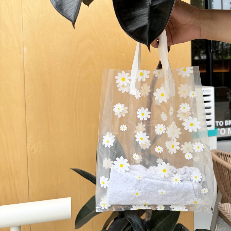 雏菊手提袋塑料袋童装袋卡通袋手挽袋服装袋礼品袋透明袋印刷logo