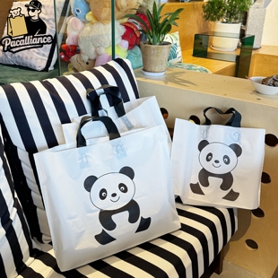 卡通熊猫服装 袋礼品袋 手提袋磨砂袋子购物袋胶袋塑料袋饰品袋包装