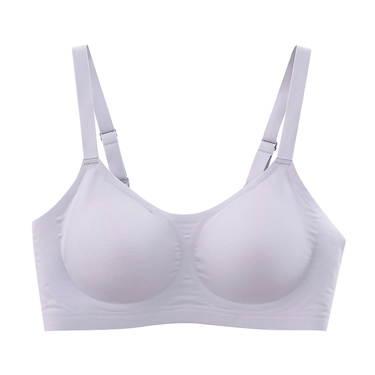 有致果冻条无痕内衣女夏季薄款聚拢一片式大胸显小无钢圈运动文胸