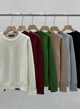 EverUnique秋冬新款女装纯羊毛圆领纯色百搭套头毛衣QX-3516