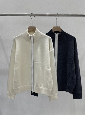 EverUnique秋冬新款纯羊绒撞色针织衫开衫QX-3415