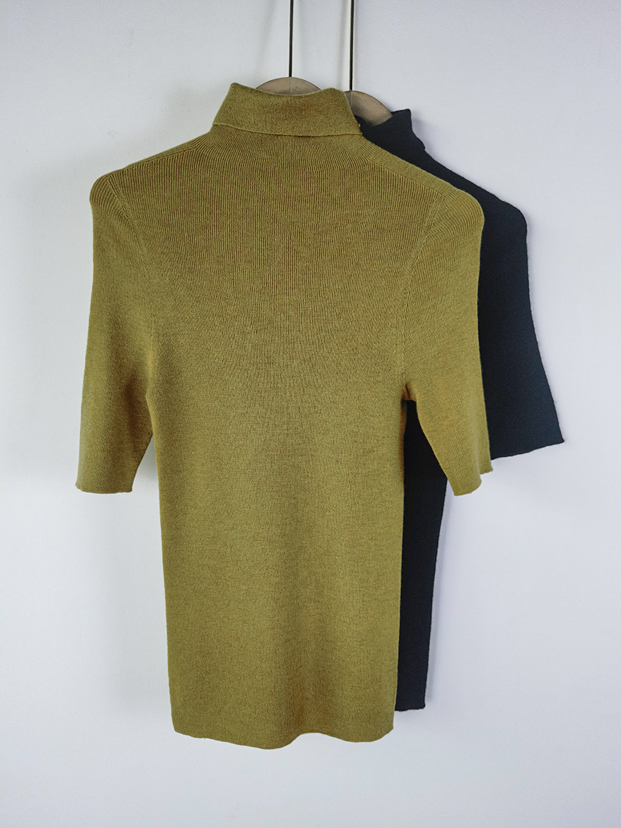 ever unique 岛精无缝18针 80支精纺意大利纯山羊绒 短袖毛衣z130