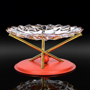 不锈钢果盘底座水果盘玻璃KTV专用果盘高档摆台套装底座商K干果盘
