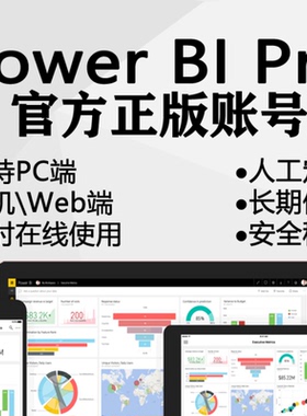Power BI数据可视化powerbi pro版永久账号desktop软件教程