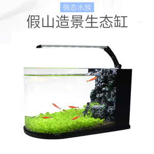鱼缸客厅小型桌面家用造景套餐乌龟缸水陆缸免换水懒人生态水族箱