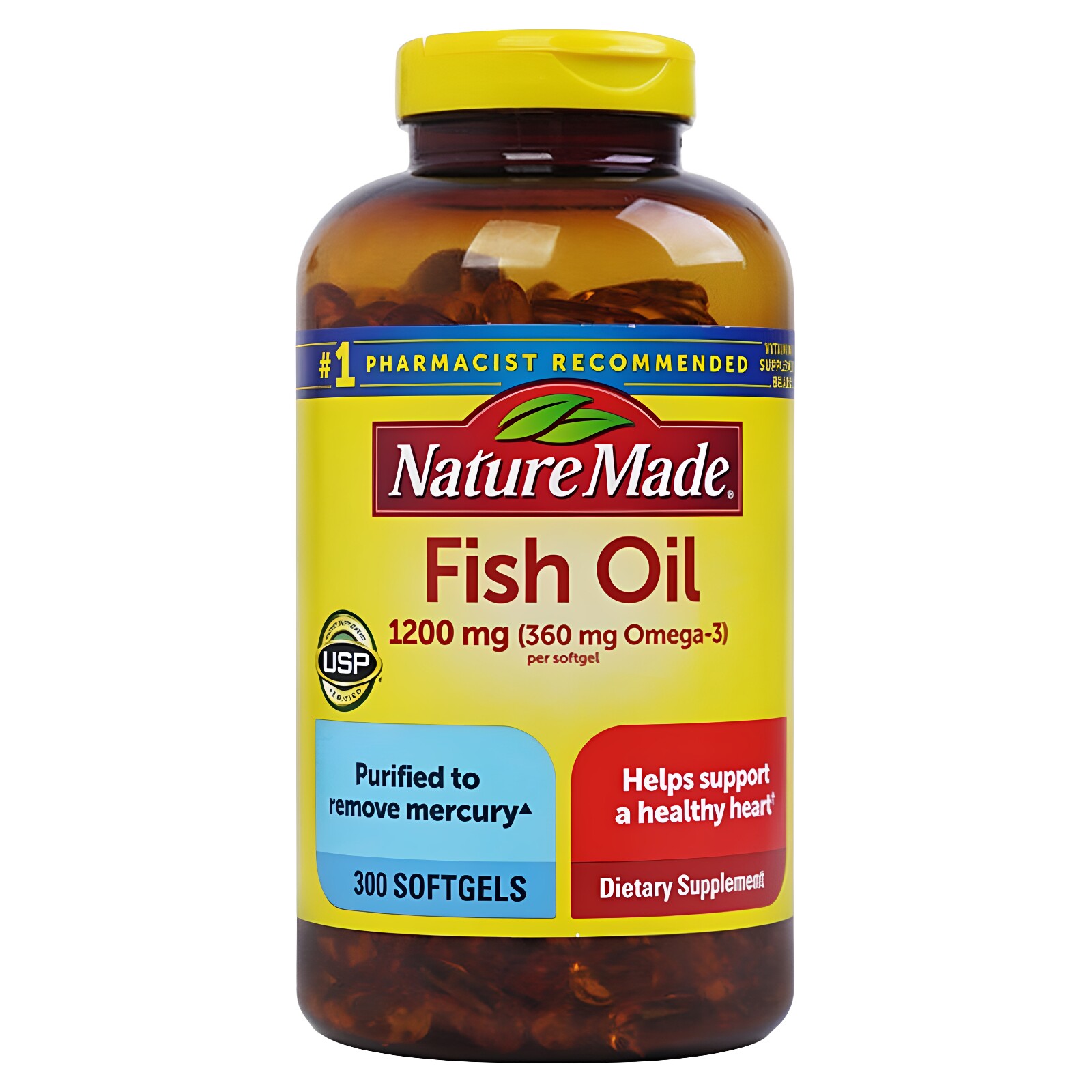 美国直邮 Nature made深海鱼油中老年omega3软胶囊成人健身300粒