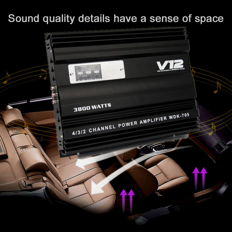 汽车音响低音功放四路705功放V12 车载4声道功放板12V