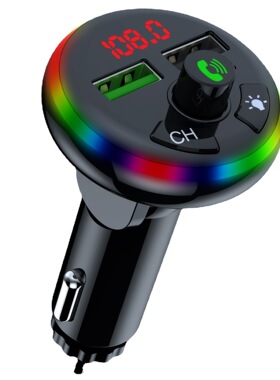 F14车载MP3播放器 蓝牙接收器U盘快充免提电话汽车点烟器车用