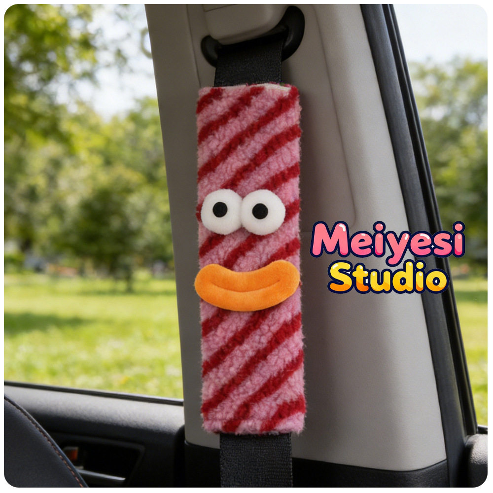 小怪兽汽车带护肩套车载保险带香肠嘴大车内装饰用品可爱眼睛
