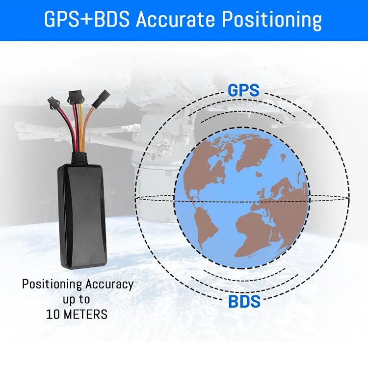 GPS定位跟踪器电动摩托汽货车卫星追踪车辆载防偷盗报警,多模报警
