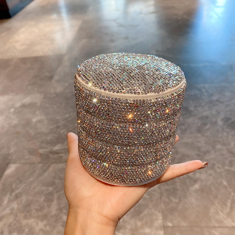 镶钻旅行随身耳钉戒指首饰盒