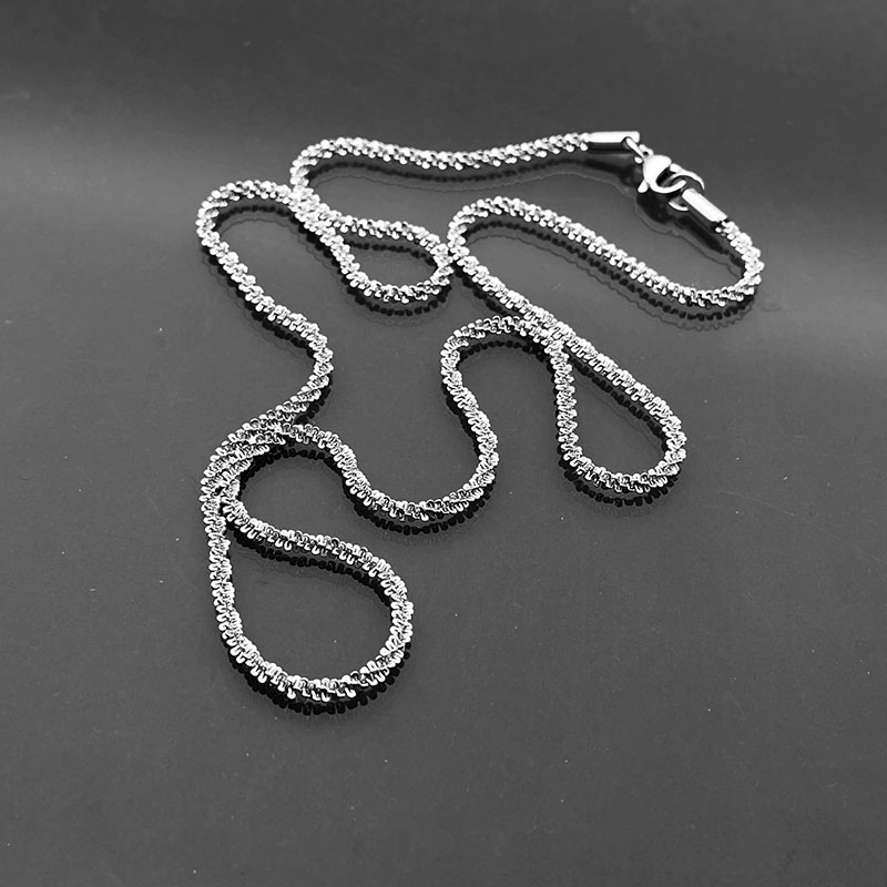 波光粼粼不掉色钛钢锁骨项链素链