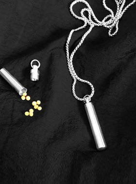 可以放东西的项链可打开能装药宠物毛发香水空瓶子吊坠女男潮机关