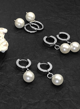 无耳洞珍珠耳夹耳环男耳圈女日常简约气质圆圈耳饰耳坠学生免打孔