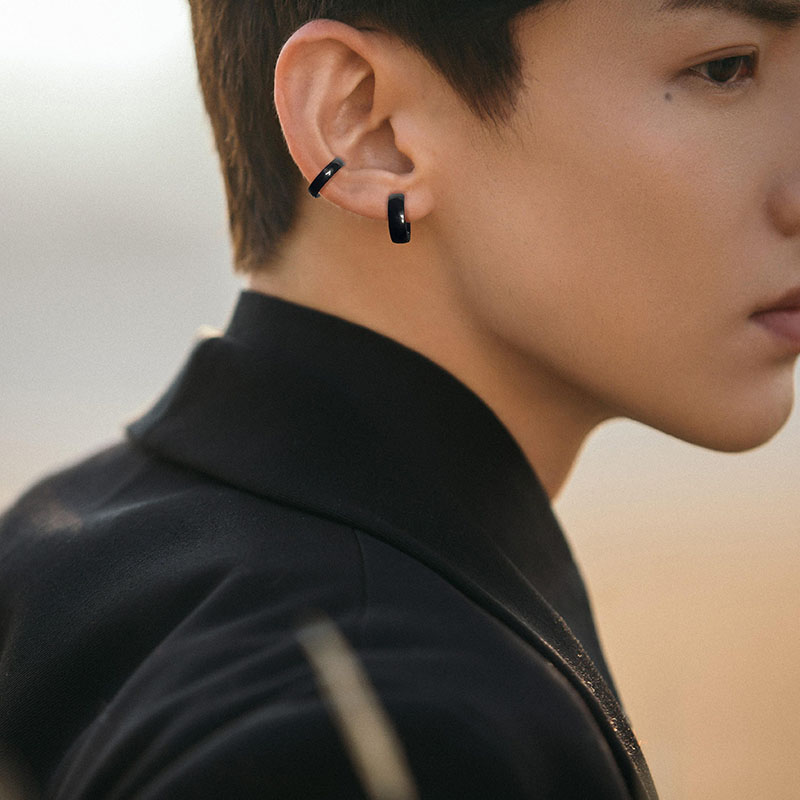 白敬亭同款环形素圈无耳洞耳夹