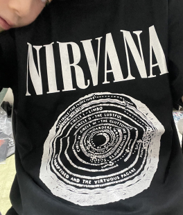 Nirvana ‎T恤 Bleach 涅槃高街 Kurt Cobain Grunge复古男女纯棉