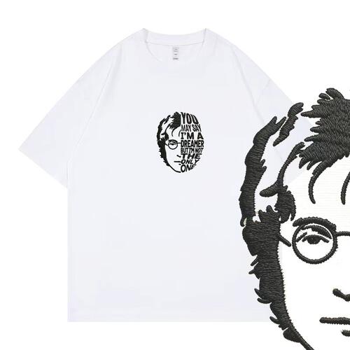 刺绣T恤johnlennonimagine