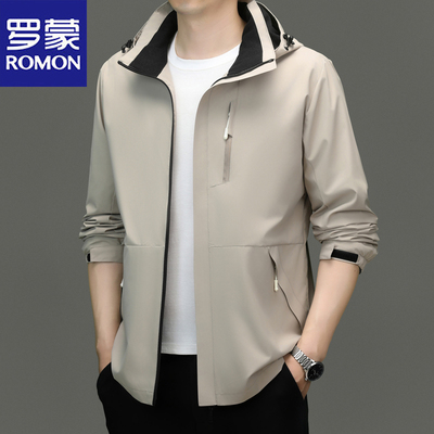 罗蒙登山休闲冲锋衣可脱卸帽夹克