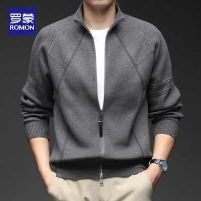 罗蒙新款男士针织开衫春秋款外套