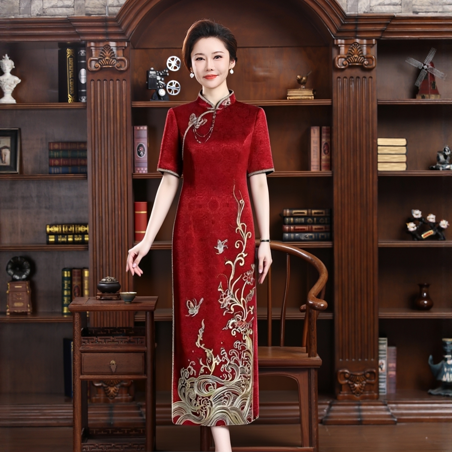 中国风旗袍喜婆婆婚宴装