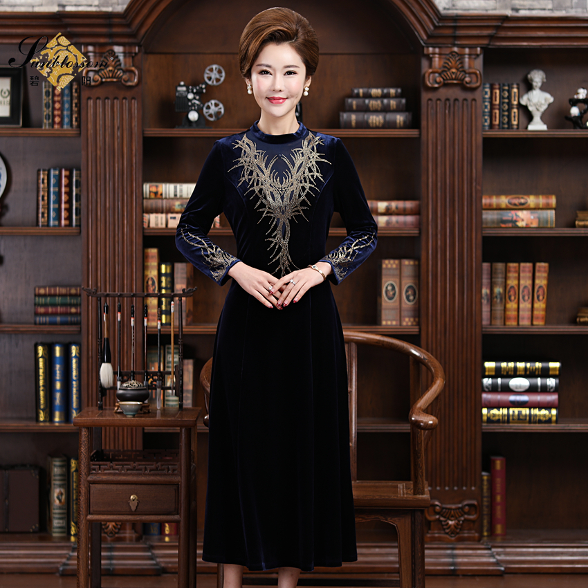 亏本特价清仓碧阳礼服连衣裙喜婆婆参加婚宴婚礼妈妈装丝绒礼服裙
