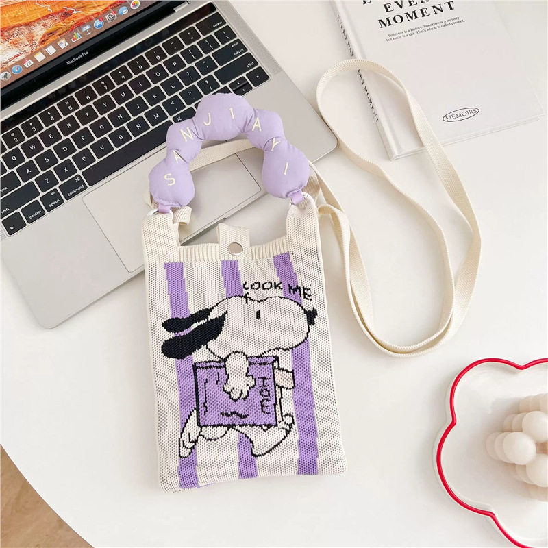 卡通针织斜挎手机包手提包迷你单肩小挎包便携洋气手拎包零钱包女,箱包皮具/热销女包/男包,手机包,淘宝优惠券,粉丝福利购,淘宝优惠卷