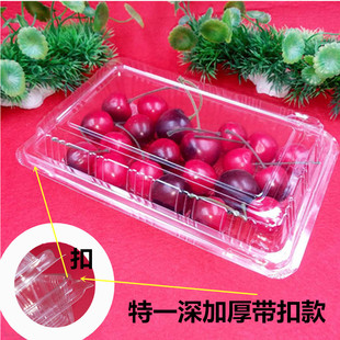 透明寿司盒打包盒加厚带扣款一次性长方形食品水果外卖餐盒包邮