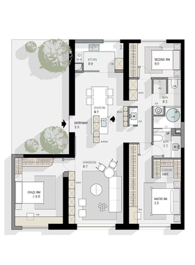 ps高端彩平图代做户型CAD方案效果图制作广州深圳上门量房代做