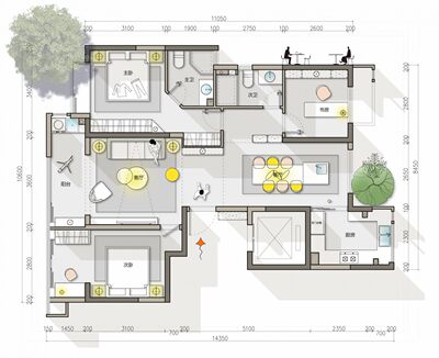 Ps彩平图代做平面CAD方案设计优化3d效果图漫游动画渲染上门量房