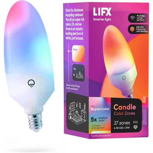 代购LIFX E12 Candle Color Wi-Fi Smart LED Light Bulb