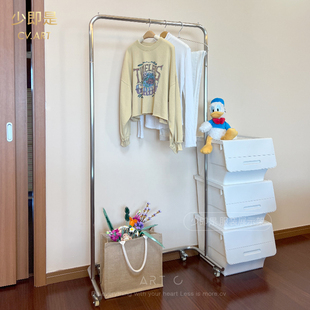 店挂衣架网直播间衣服架落地式 服装 店展示架不锈钢拉丝银货架女装