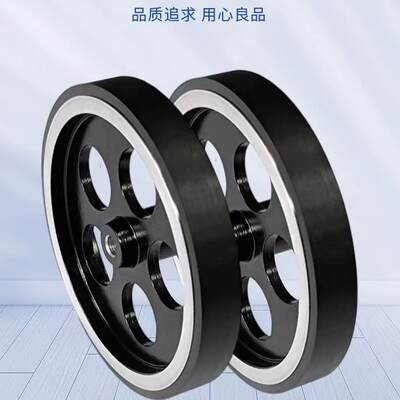 编码器黑色专用计米轮200㎜300㎜周长轮子可配支架编码器E6B2
